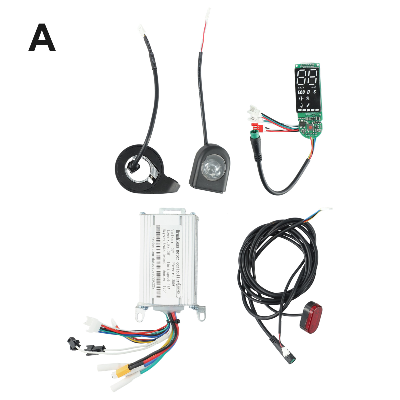 36V 350W Controller Dashboard Beschleuniger Roller Für E-Scooter Controller Dashboard Beschleuniger Roller Ersatzteile Set: WHITE