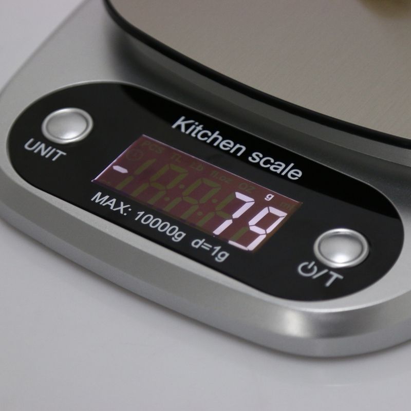 Keuken Weegschalen Voedsel Bakken Gewicht Digitale Lcd Elektronische Weegschaal 10Kg (Zilver)
