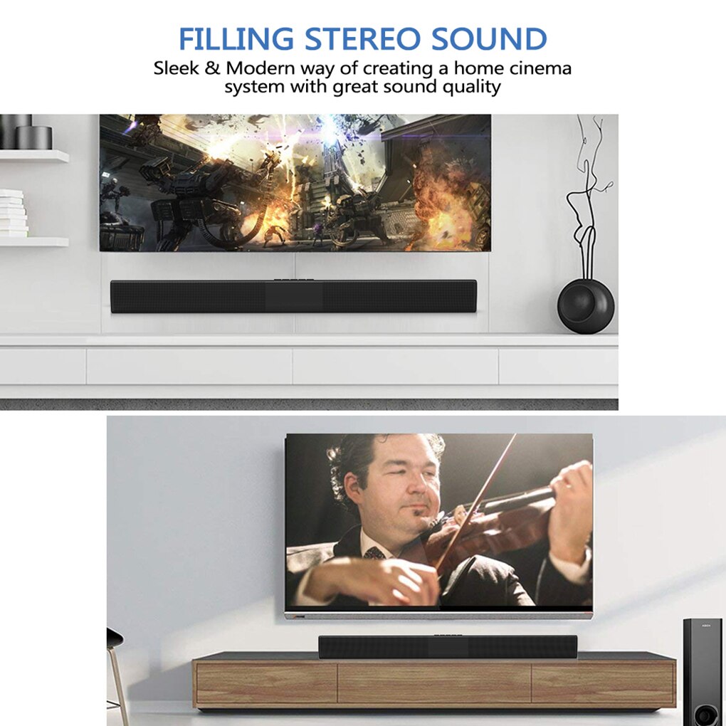20W Wireless Colume Bluetooth Speaker TV Soundbar Stereo Sound Home Theater Sound Bar
