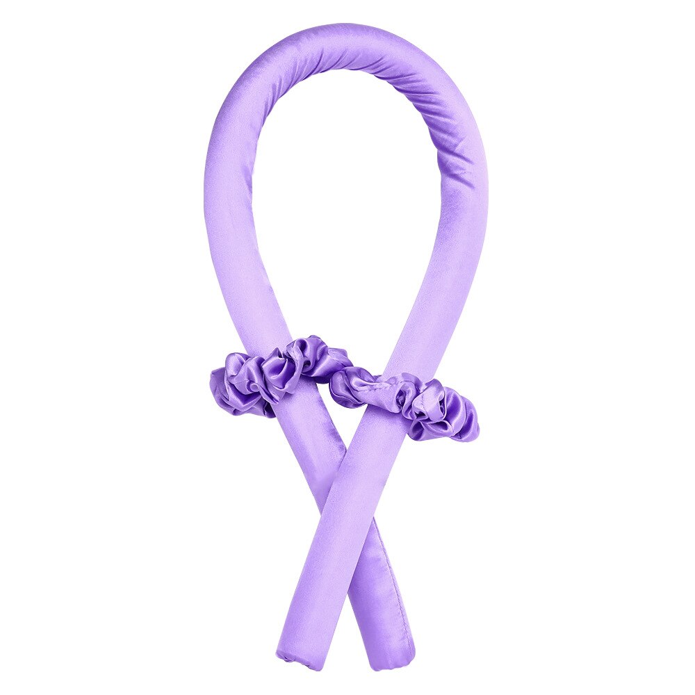DIY Heatless Curling Rod Headband Lazy Curling Iron Hair Curlers Ribbon Hair Rollers Soft Curl Bar Wave Former Hair Styling Tool: Purple with 2 cirles