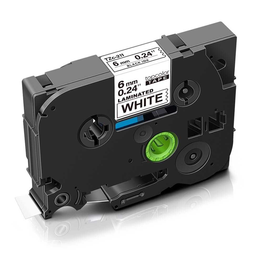 Topcolor 3Pcs Fit Brother P-Touch Label Printer Tze211 Tze-211 Tze 211 Tz211 Tape Zwart Op Wit 6Mm Label Maker PT1290