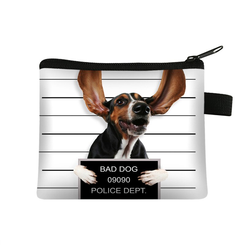 Lustige Schlechte Hund Brieftasche Niedliche Bulldogge Mops Münze Geldbörsen Damen 3D Druck Tier Ändern Nette Kleine Zipper Tasche für frauen Beutel: lqbbaddogs03