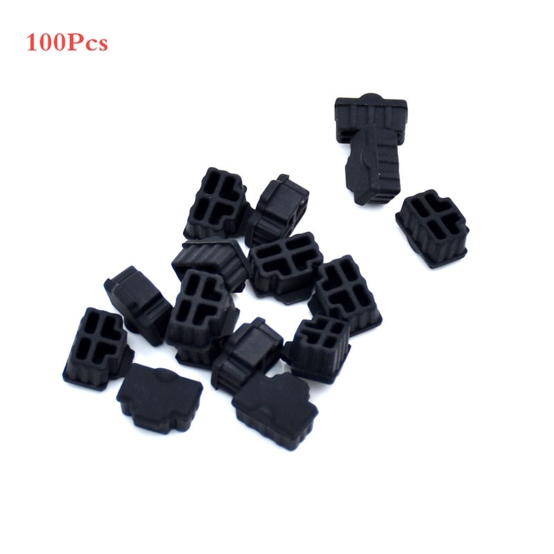 100Pcs Black Ethernet Hub Port RJ45 Anti Dust Cover Cap Protector Plug for RJ45 Female Jack