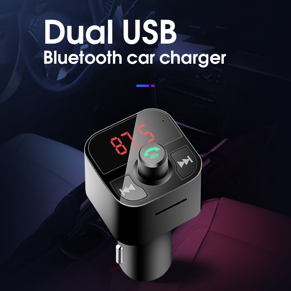 Kebidu auto-kit für  mp3 spieler, freisprecheinrichtung, bluetooth, 5.0 fm sender, dual-usb-autoladegerät, unterstützung für u-disk-musikwiedergabe, fm-modulator