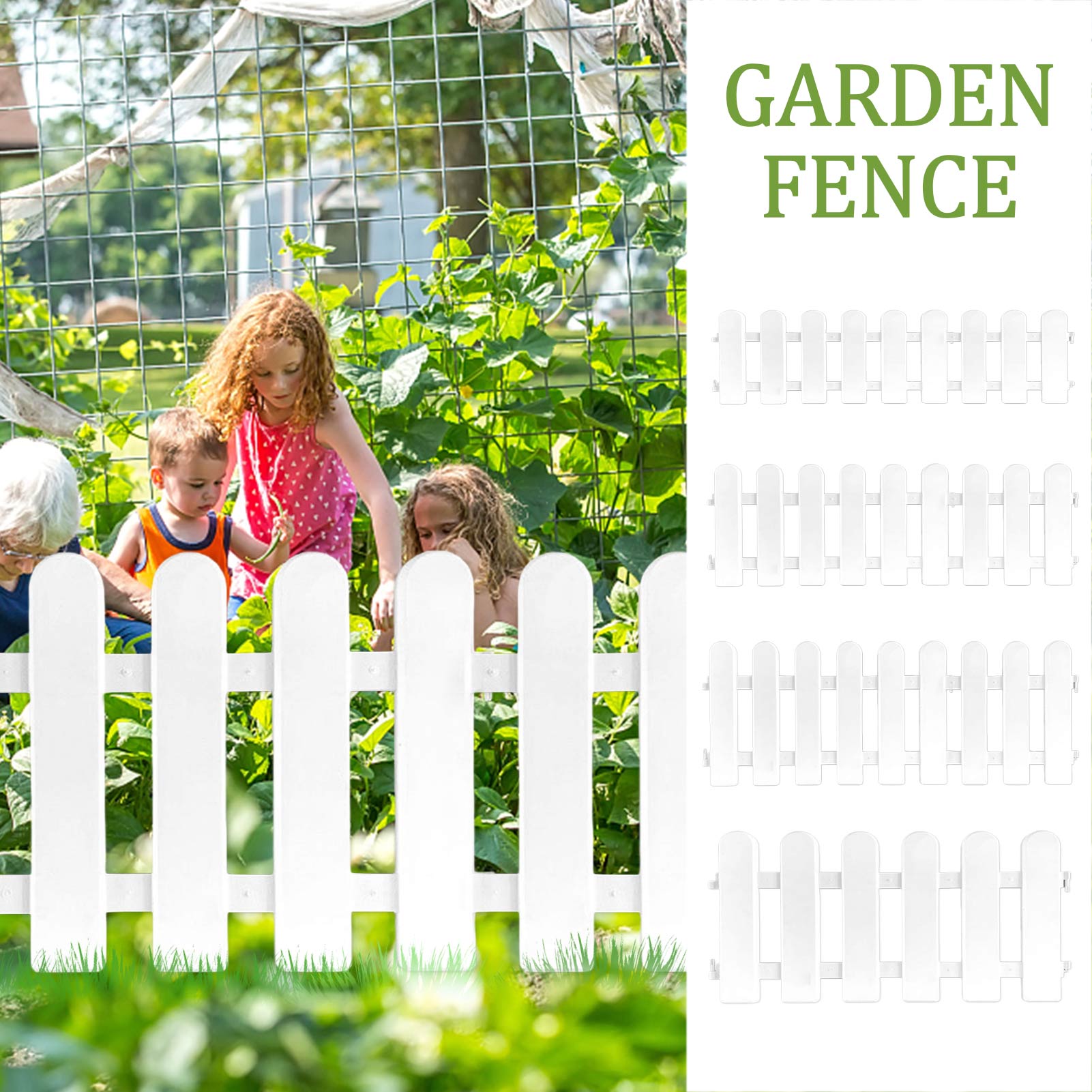 Outdoor Garden Fence DIY Picket Fence Easy To Install Plant Flower Potted Landscape White Garden Decor