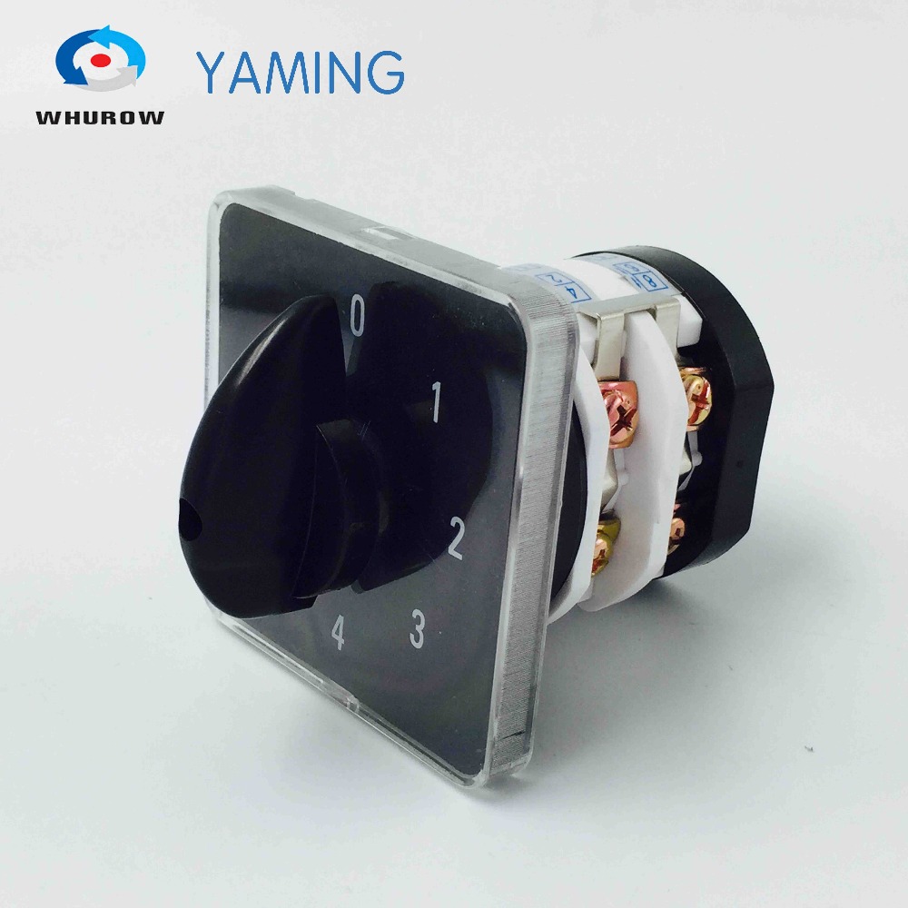 Rotary switch knob 5 position 0-4 YMZ12-32/2 universal combination manual electrical changeover cam switch 32A 690V 2 phases