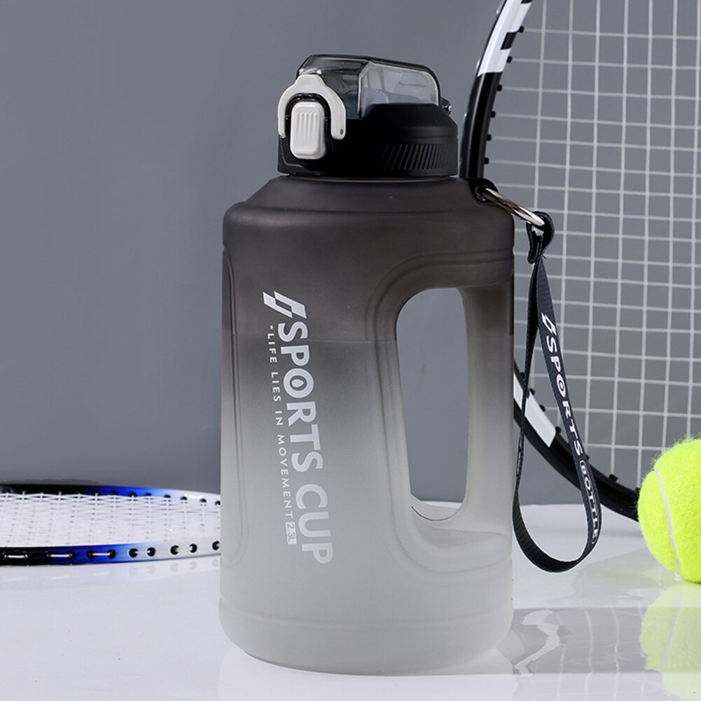 Botella de agua de gran capacidad para Fitness, vaso de plástico para entrenamiento, gimnasio al aire libre, 2,3 litros