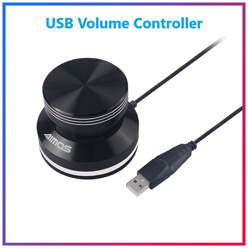 AIMOS USB Multimedia Controller and Input Device Volume Control Knob with One Key Mute Function for Mac, PC, Computer