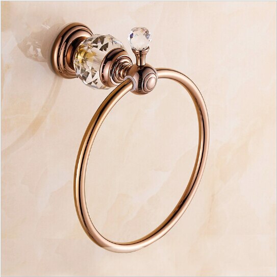 Luxe Crystal & Messing Goud Handdoek Ring, Handdoekhouder, Nieuwkomers Handdoek Bar Badkamer Accessoires,
