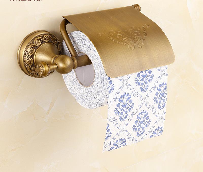 Juegos de accesorios tallados de latón antiguo para baño, accesorios de baño de bronce cepillado europeo, latón macizo tallado, producto para baño gy5: paper holder