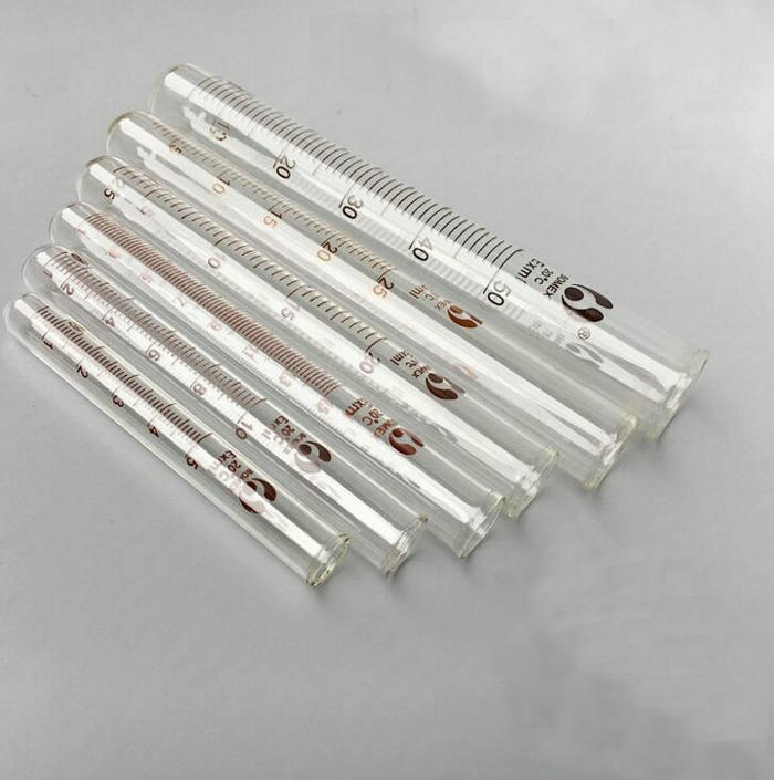 5pcs/lot 25ml lab tools glass test tube, borosilicate glass test tube with graduation