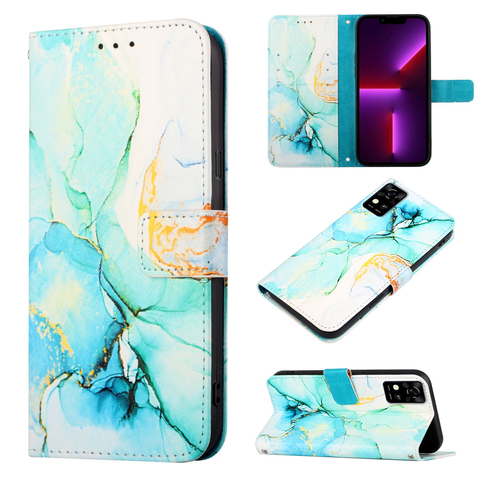 Marble PU Leather Wallet case For ZTE Blade A71 Flip case card holder Holster Cover Case for ZTE Blade A31 A51 Case Bags capa