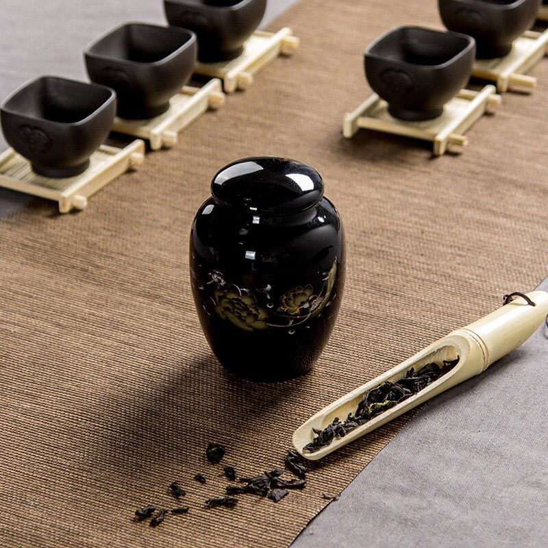 Hand Painted ceramics Spice tea Jar,Canister Products For The Kitchen Food Ancient Box Jar (tea, sugar, coffee beans, etc.)