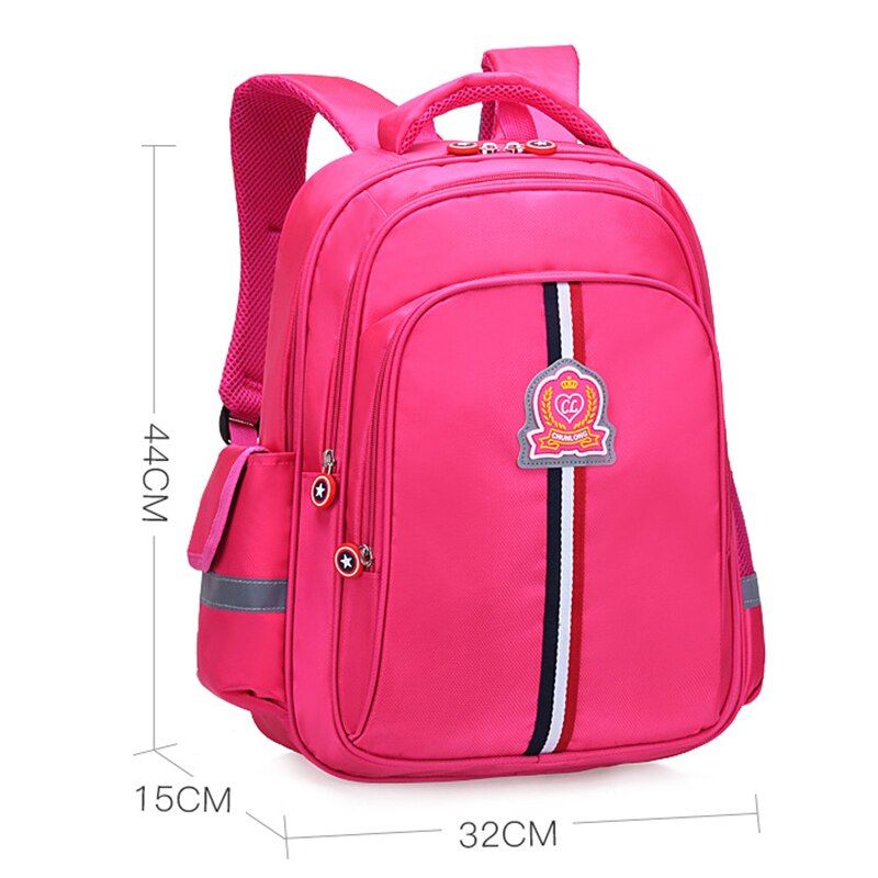 OYIXINGER Nylon Teenager Rucksack Neue Jungen Und Mädchen Grundschüler Bookbag Gebogene Schulter Riemen Einfache Licht Schulranzen: groß Rosa