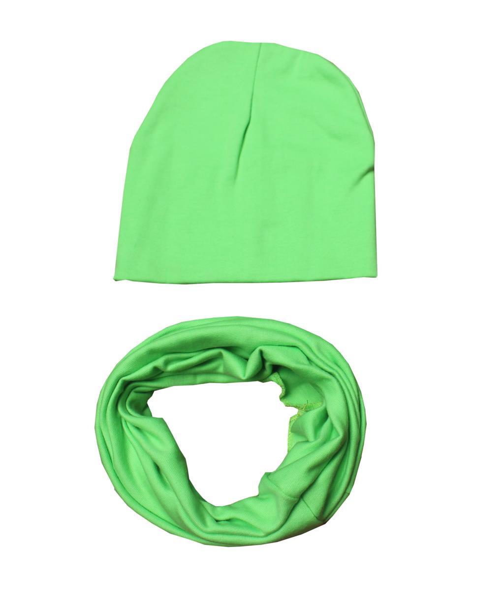 MAYA STEPAN 1 Set Winter Autumn Baby Hat Girl Boy Cap Cotton Scarf Beanie Infant knitted toddlers Children Crochet Snood Cloth: Green