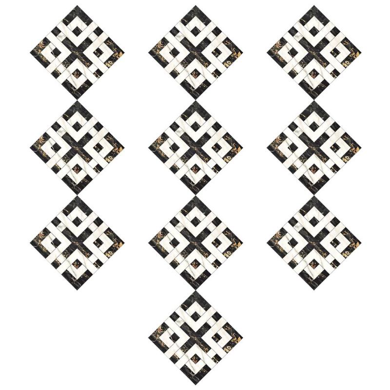 10 stk retro pvc fliser selvklebende vintage mønster fliser kunst diagonal hjem 3d gulv klistremerker dekorativt tilbehør: B