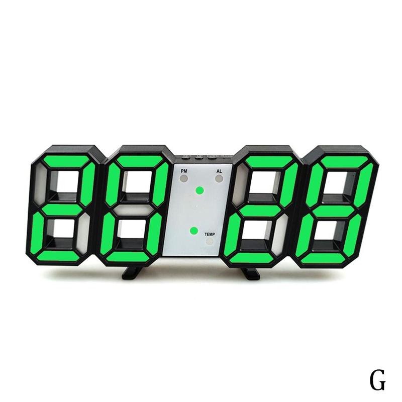 3d digital clock alarm clock digital wall clock LED clock clock large temperature clock 1999 alarm electronic Q8H3: G
