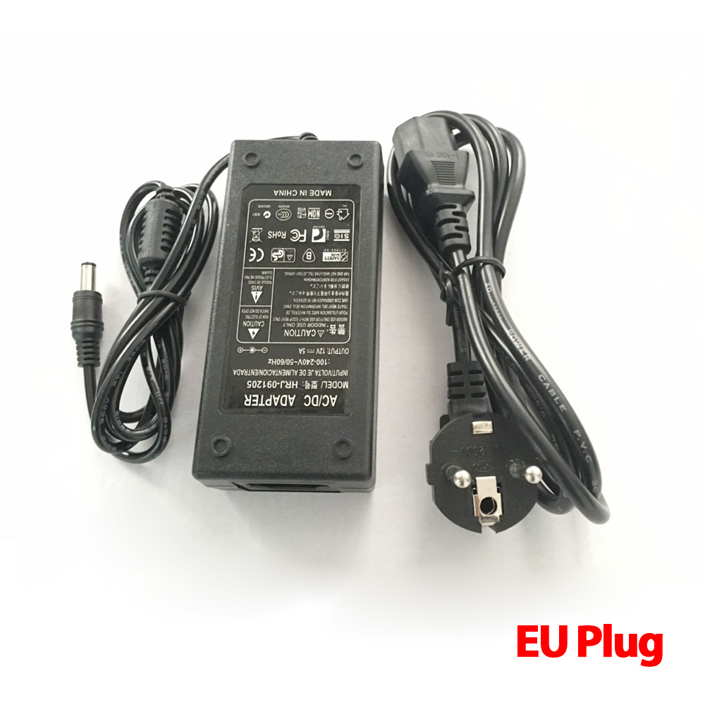Adaptador convertidor de CA para fuente de alimentación LED de cc 12V 5A 60W, cargador para luz LED 5050/3528 SMD o Monitor LCD CCTV, precio más bajo,