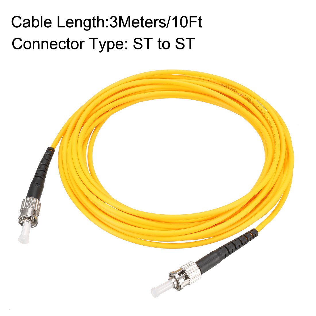 uxcell Fiber Cable,3 Meters 10Ft ST to ST 9/125 Single-mode Fiber Optic Cable Jumper Optical Patch Cord ST-ST