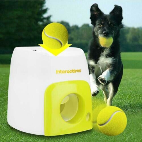 Dog Tennis Ball Thrower Pet Dog Chewing Toys Automatic Throw Machine Interactive Training Device Pet Supplies Dog Accessories