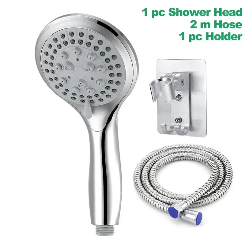 Zhang Ji 5 Modes Siliconen Nozzle Douchekop Houvast Neerslag Jet Spray Hoge Druk Krachtige Douchekop Verchromen: Licht Groen