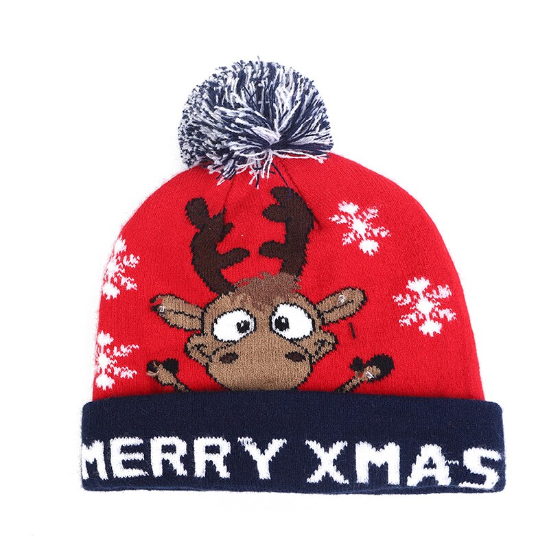 Kerstmutsen met led-licht, gebreide kerstmuts voor kinderen, kerstversiering voor volwassenen, kerstversiering, kerstversiering, gelukkig jaar: 4