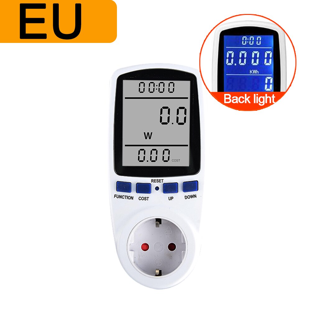 220V Ac Eu Lcd Digitale Power Meter Socket Wattage Kwh Energie Meter Wattmeter Meten Outlet Power Analyzer: 3 Pcs / Backlight style