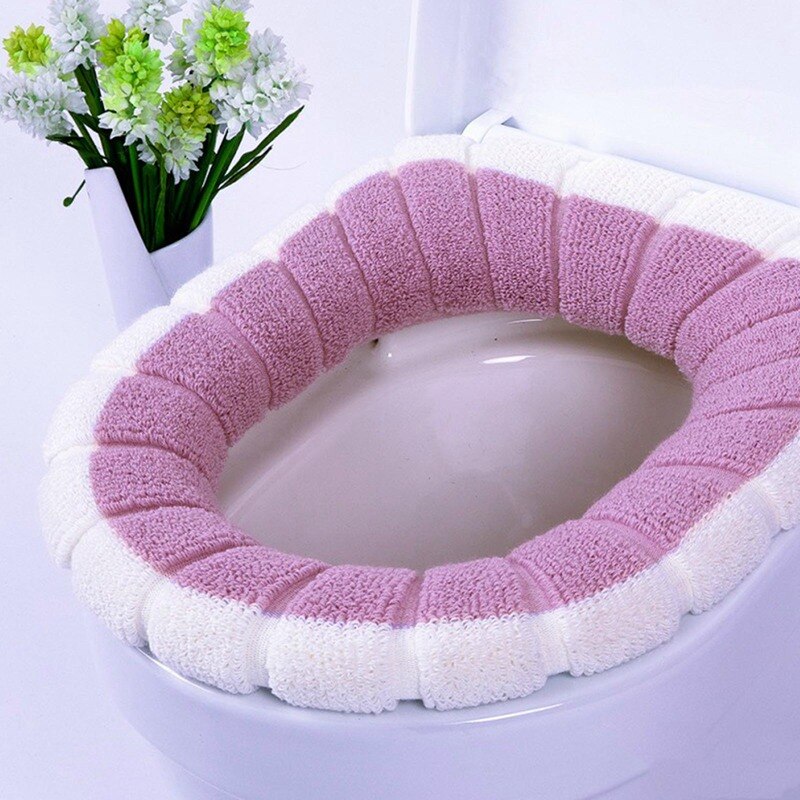 O-vormige toiletbril voor in de badkamer, universeel toilet, wasbaar, zacht warmer, matje, hoes, toiletzitting, kussen, toiletdeksel, accessoire: Pk