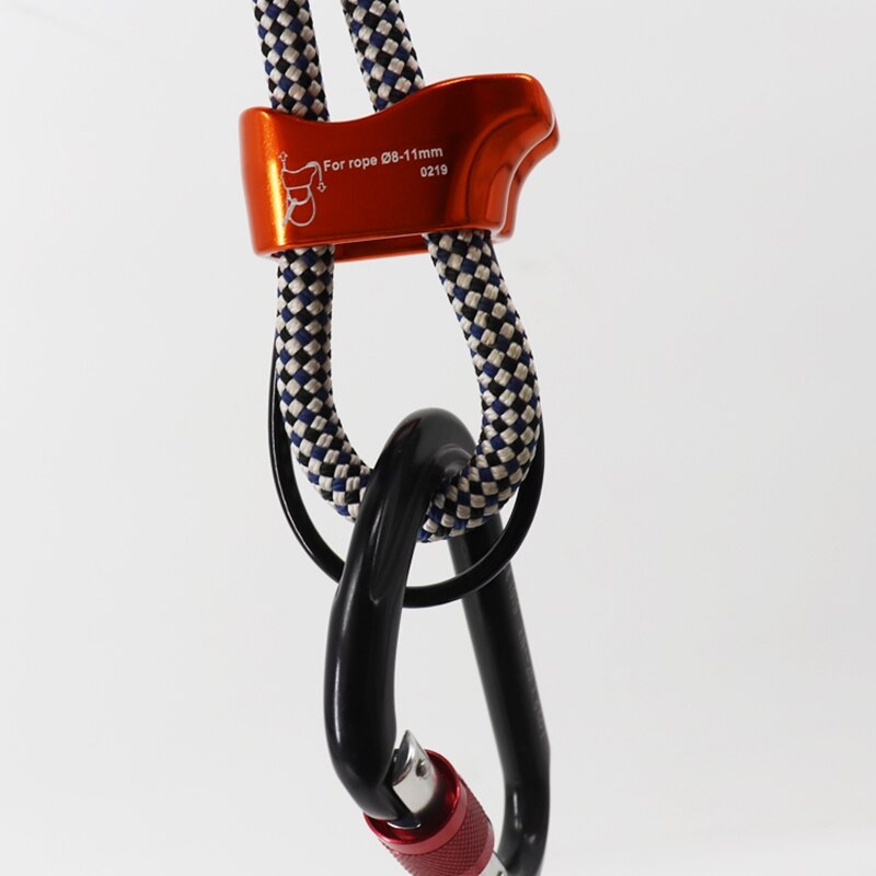 Rock Tree Climbing ATC Belay Rappel Device with Locking Carabiner Equip Gear 25KN for Climbing Rappelling