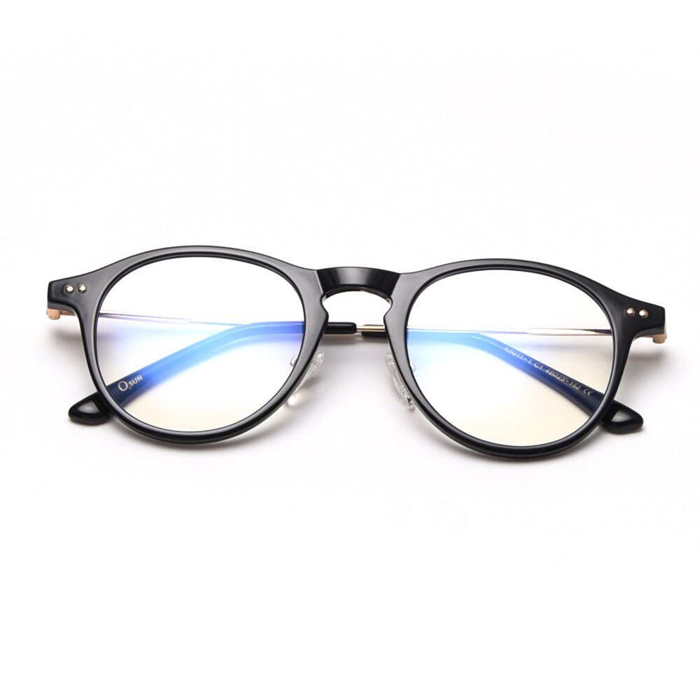 Peekaboo, gafas de filtro azul, mujeres, retro, transparente, gafas de ordenador para hombres, medio metal TR90, estilo coreano,