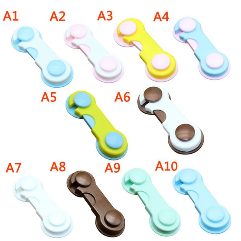 Brown Cabinet Safety Lock for Baby Furniture Door Drawer Lock Refrigerator Safety Locks Child Proof Infant Protector