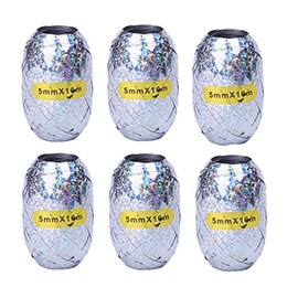 Ballon à feuille multicolore pour fête d'anniversaire mariage, banderole à Ballon multicolore 5mm x 10m 6 pièces: silverA