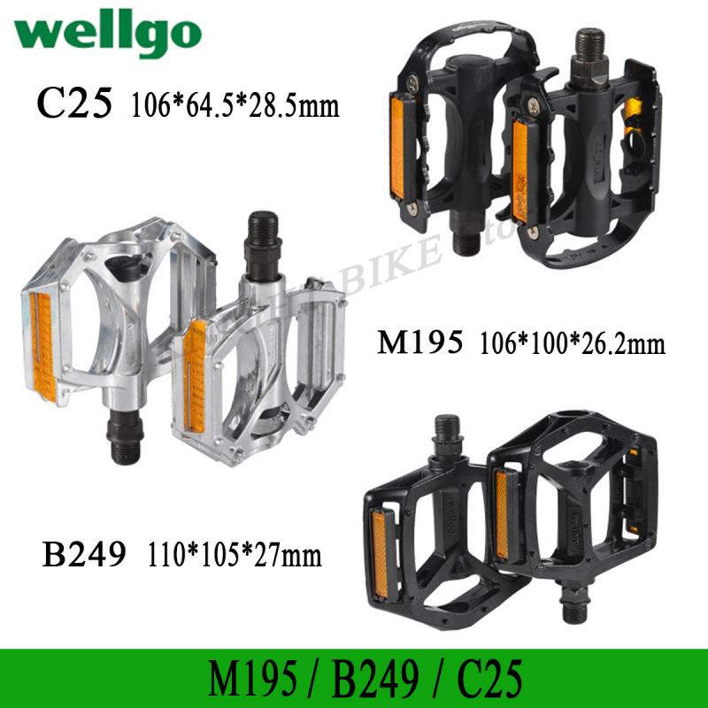 Wellgo Pedal M195 B249 C25 DU Bearing Lightweight Aluminum Alloy Pedals Ultralight Mountain Bike Bicycle Genuine Bicycle Pedal