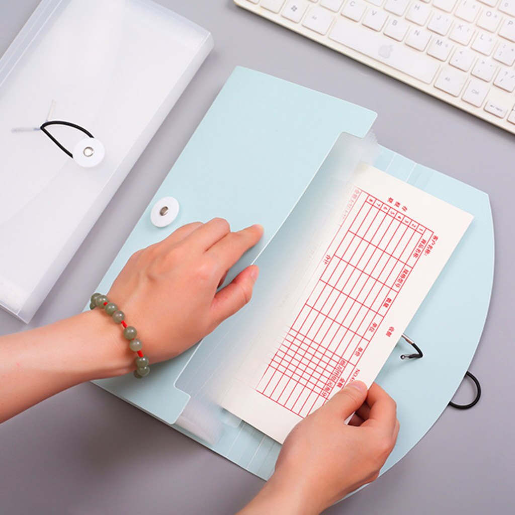 B6 Expanding Document Folders with Tabs Spring Button Closure Portable B6 Document Holder 13 Pockets for Office Home