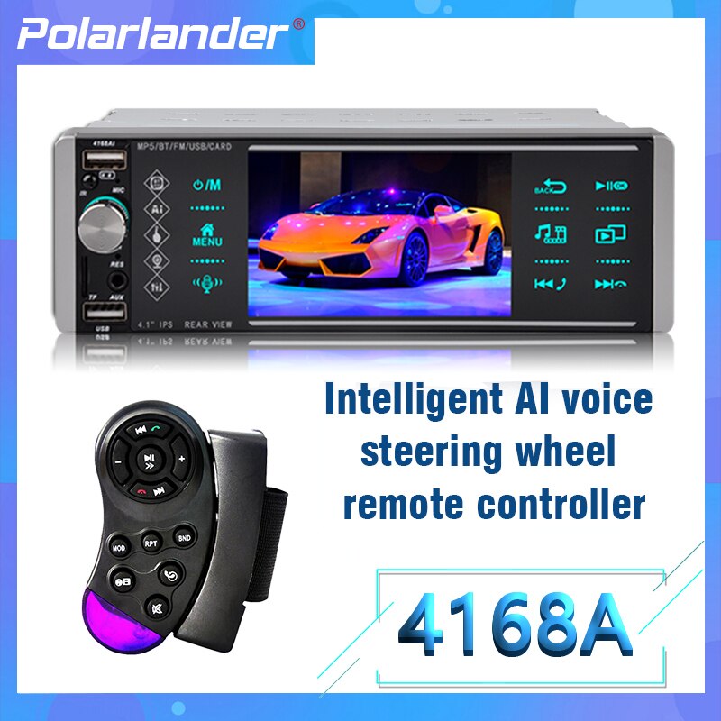 1din Mp5 Player Touch Car Radio Bidirectional Interconnection RDS AM FM 4-USB 5.1 Inches Support Android 10 Mirrorlink Bluetooth: 4168A with remote 