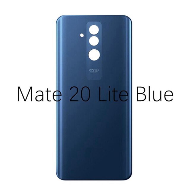 Achter Deur Behuizing Case Voor Huawei Mate 20 Mate 20 Pro 20 Lite Batterij Cover Terug Glas Panel Batterij Cover mate20 Vervangen: Mate 20 Lite Blue