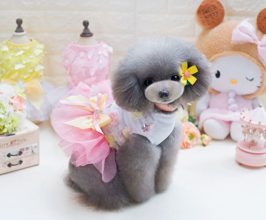 Summer Dog Dress Tutu Dress Pet Dog Clothes for Small Dog Wedding Dress Skirt Puppy Clothing Spring Pet Clothes Chihuahua Yorkie