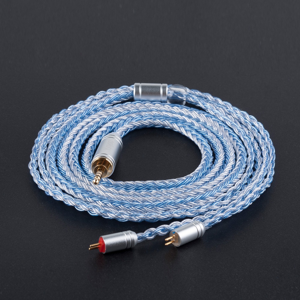 Cavo Auricolari Yinyoo 16 Fili Argentati - 2.5/3.5/4.4MM - Connettori MMCX/2PIN/QDC - per BLON KZ ASX