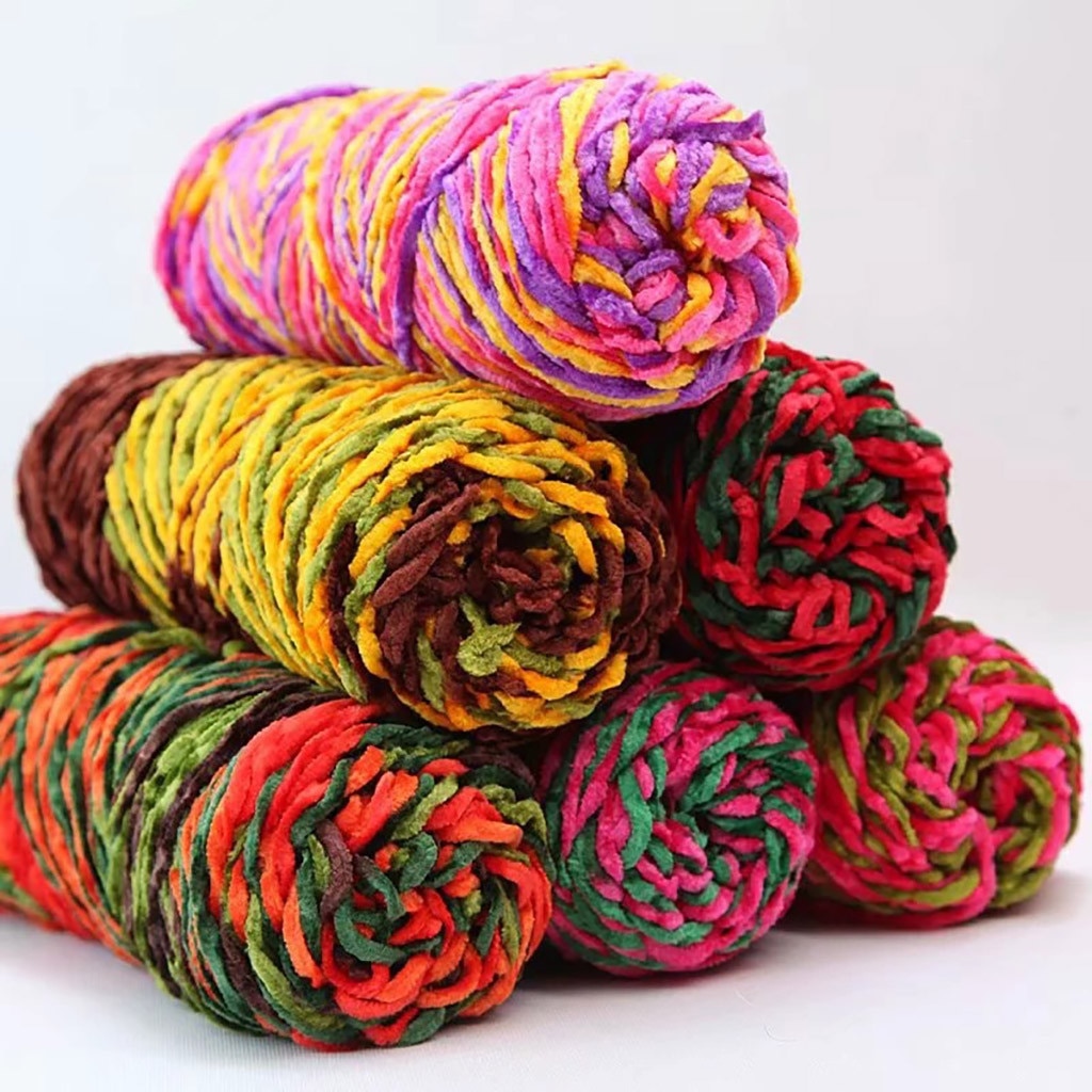 Chenille inverno crochê cachecol linha gancho macio linha de tricô fio de tranças fio para a mão tricô suprimentos colorido needlework novo