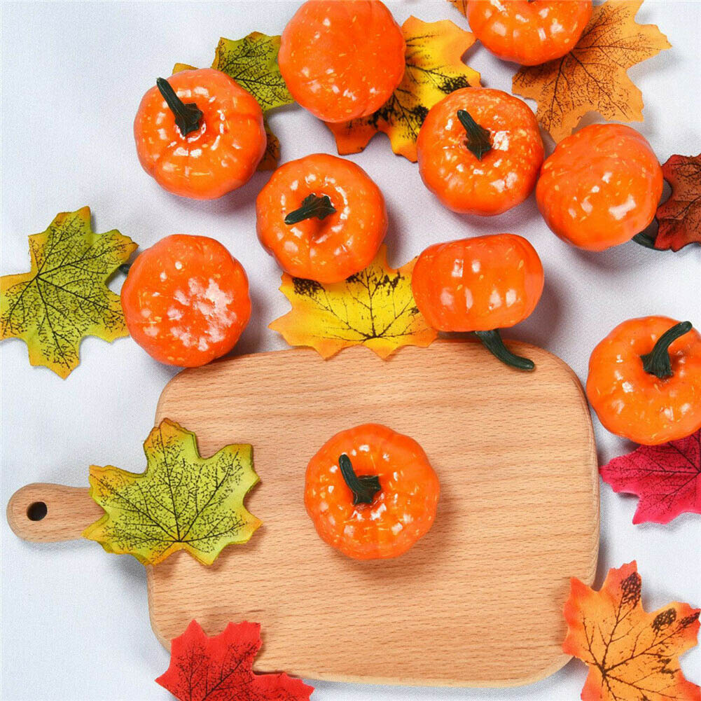 12 stk kunstig græskar dekoration halloween fest dekoration græskar 4.2*5.2cm have 998 okt