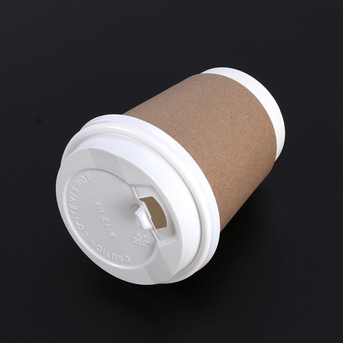 50 st 8oz engångs tjocka pappersmuggar för juice mjölk te till fest bröllop drinkar takeout kaffekopp med vitt lock