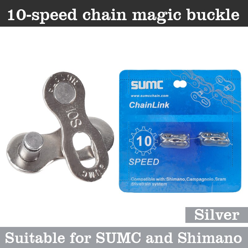2 Pairs Bike Chain Magic Master Missing Link 6/7/8s 9/10/11/12s Chain Link Connector Bike Quick Magic Buckle Button Master Links: 10s silver
