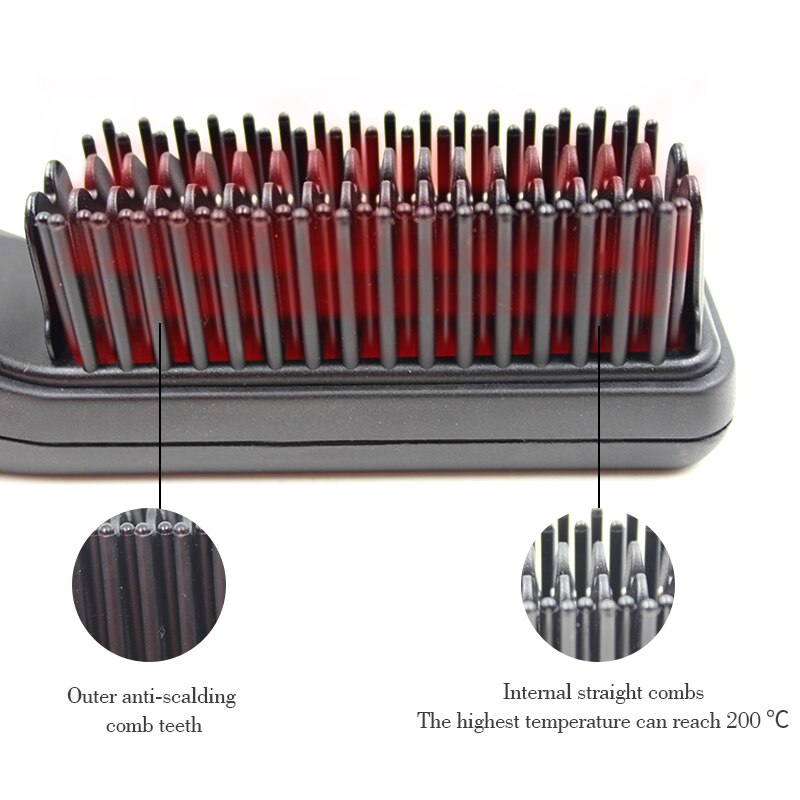 Wireless Men Quick Beard Straightener Styler Comb Multifunctional Cordless USB Hair Straightening Brush MCH Heating Brush