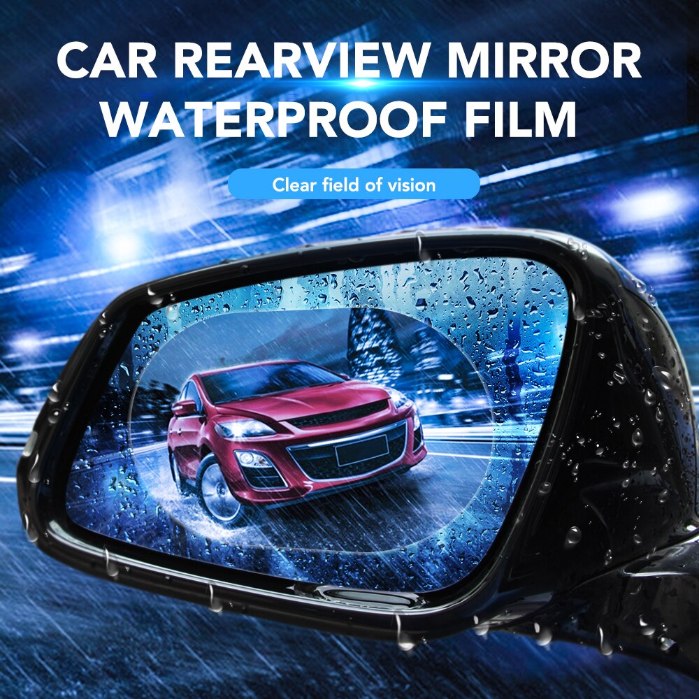 1 par auto bil anti vand tåge film anti tåge belægning regntæt hydrofob bakspejl beskyttende film 4 størrelser
