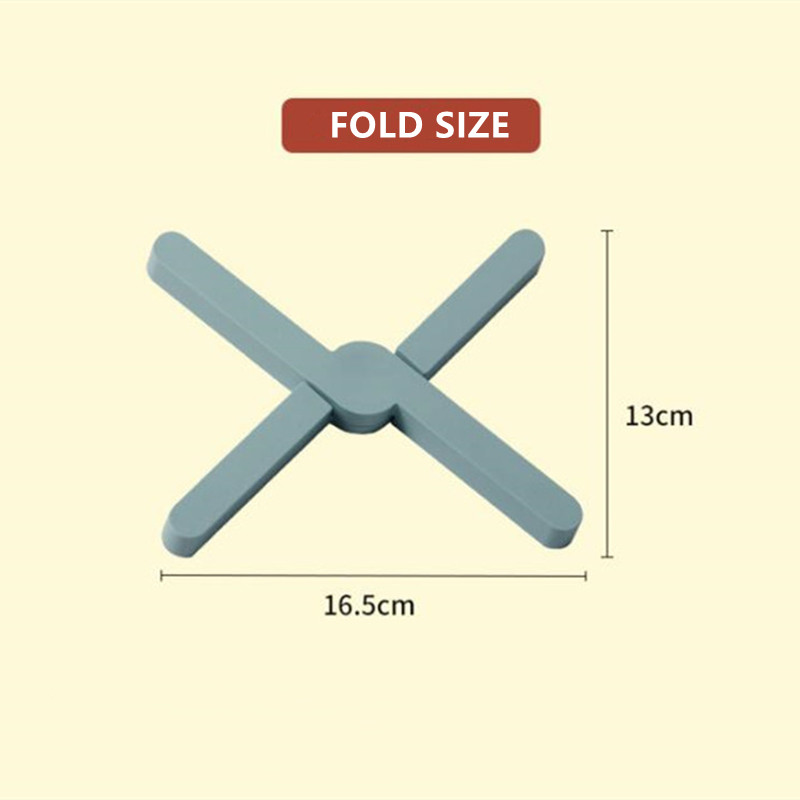 1/2 stk. sammenleggbar silikon varmebestandig bordmatte sklisikker bordmatte multifunksjonell gryteklut tallerkenunderlag kjøkken spisestue