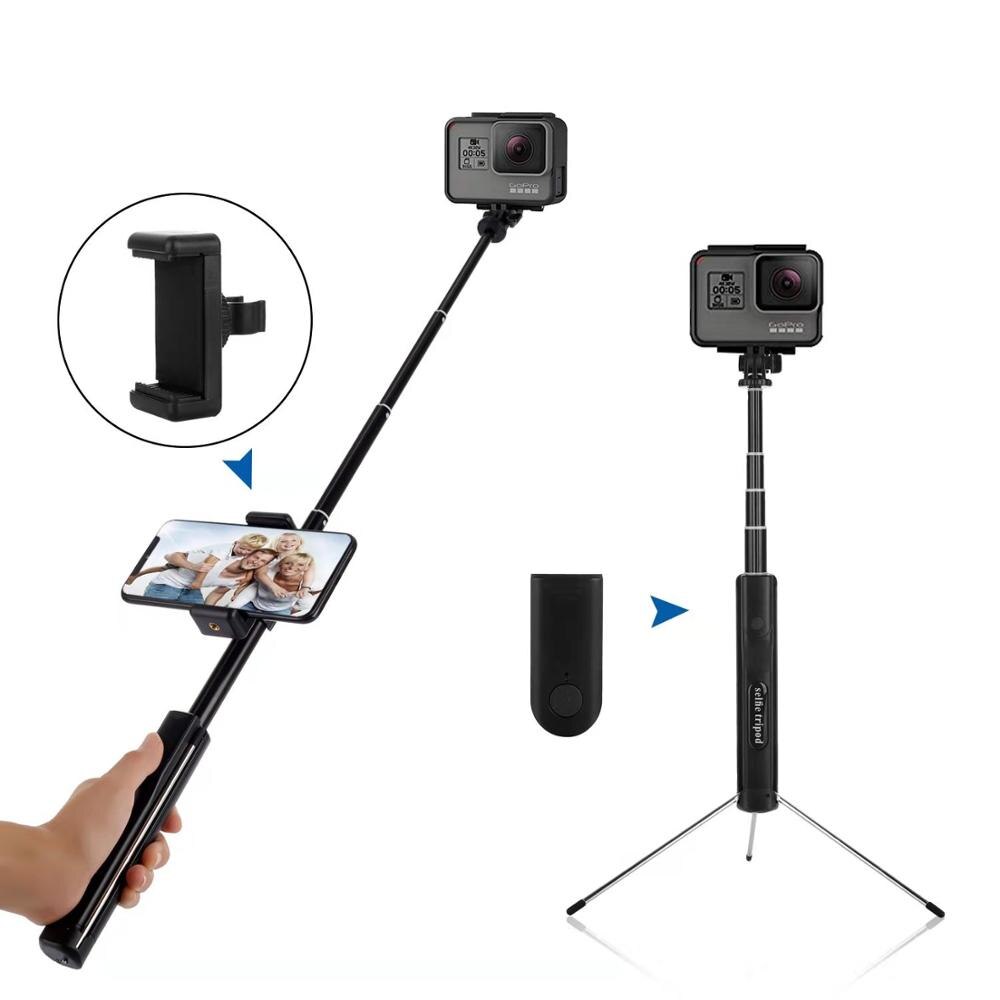 Selfie Stick Tripod - 87.6cm Extended - Bluetooth Remote - for Galaxy, Smartphones, Cameras