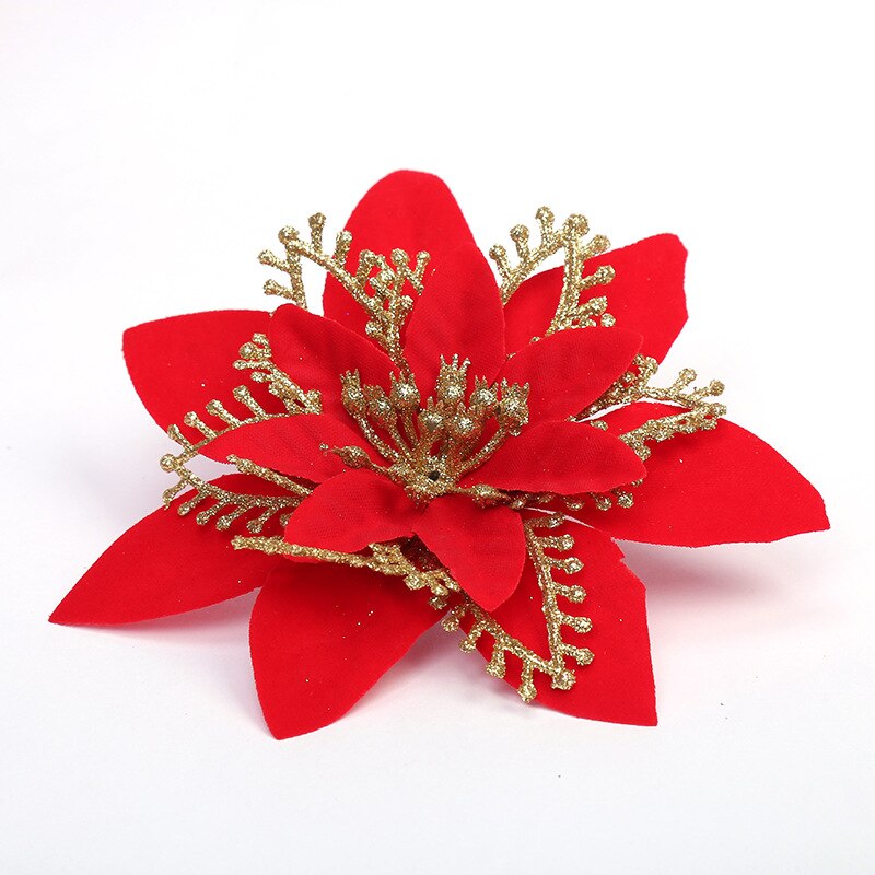 Kerstboom Decoratie Plastic Bloem Drie-layer driedimensionale Kunstmatige bloemen Voor Kerstboom Party Ornamenten