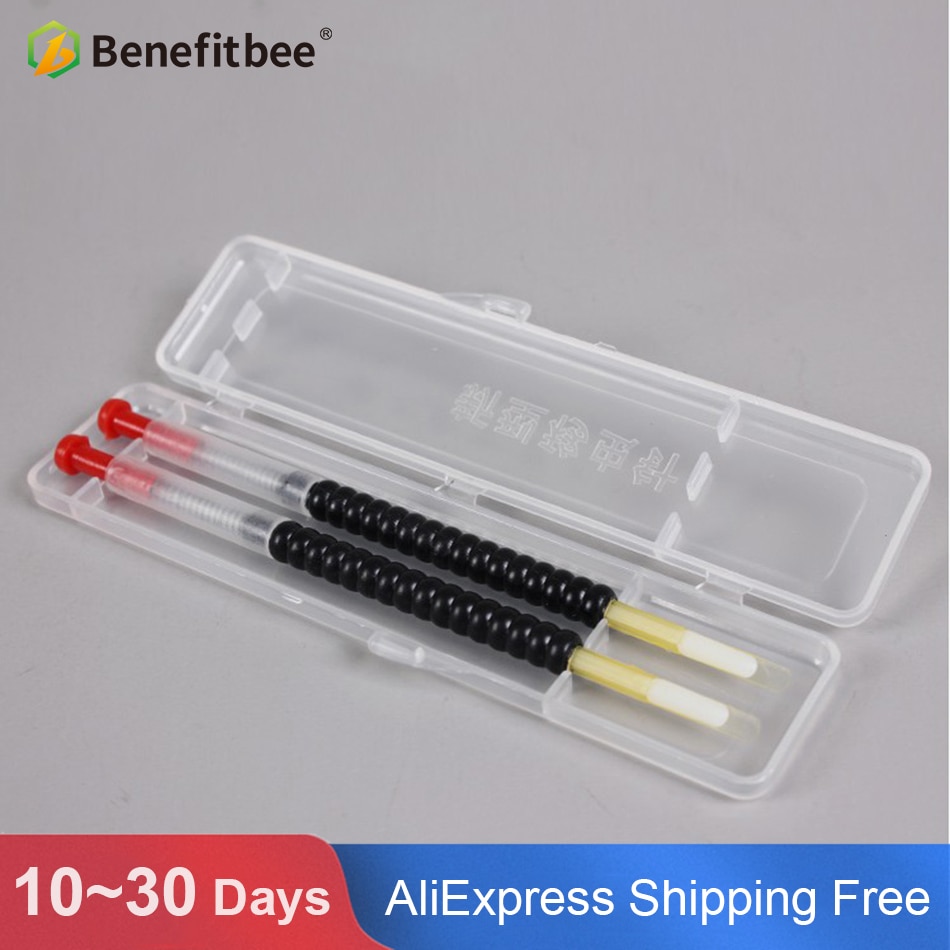 Benefitbee Beekeeping Grafting Tool Bee Queen Larva Retractable Grafting Tool Supplies Tools with Spring 1 Box 2 pens