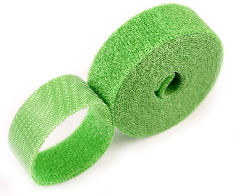 2 meters Reusable Adhesive Closure Tape Back to Strong Hook and Loop Fasteners Cable Ties Curtain Fastener Magic Tape: 20mm Green