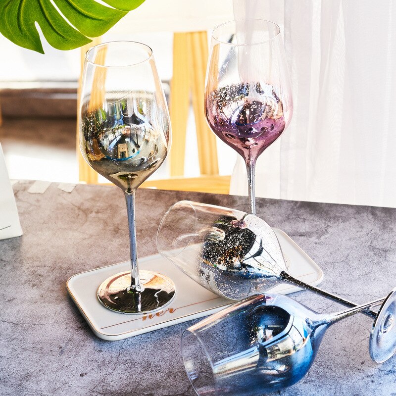 Star sky bägare ins nordisk stil högfärg netto rött vinkopp dekoration vinkopp prydnad vin skåp inredning